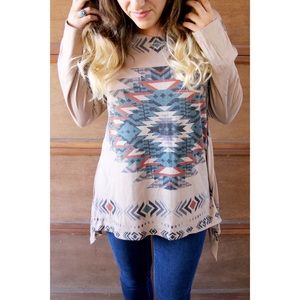 Tribal oversized long sleeve