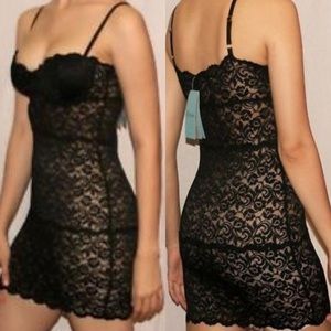 ❗️Hot❗️ lace black babydoll mini dress S