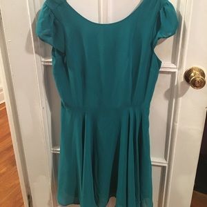 Flared teal dress
