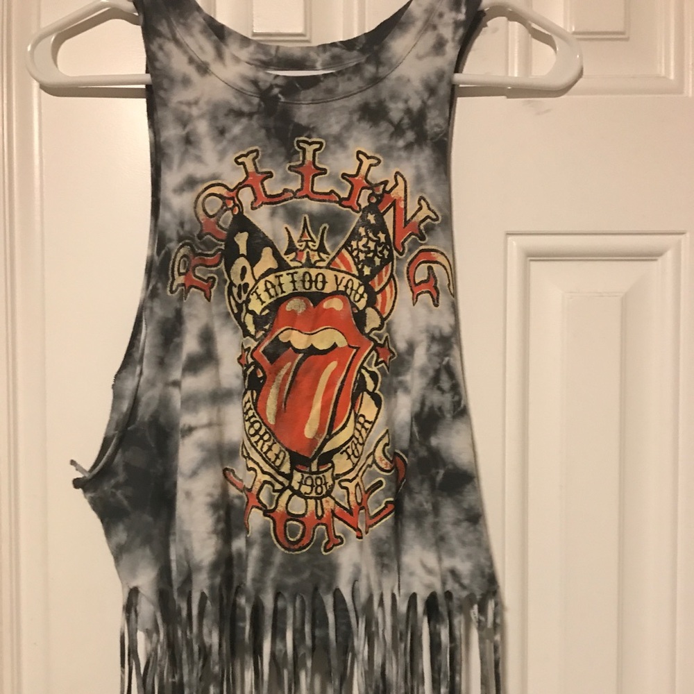 Rolling Stones muscle tee crop top
