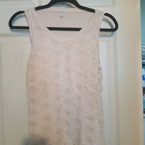 Light pink white lace tank-top thi