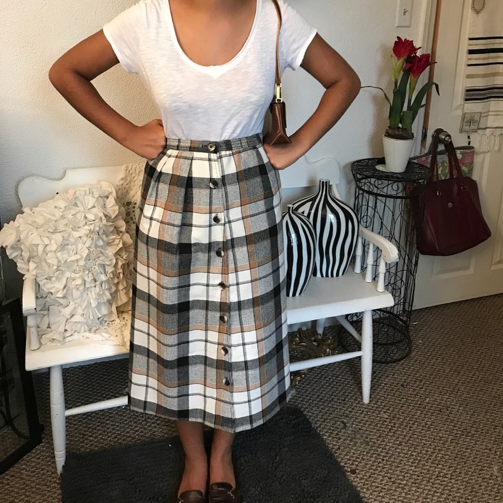 Vintage librarian pencil skirt button up