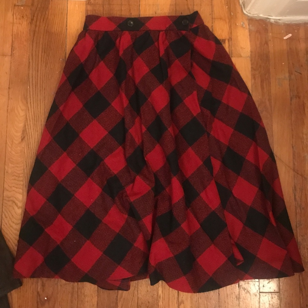 Amazing red plaid vintage skirt