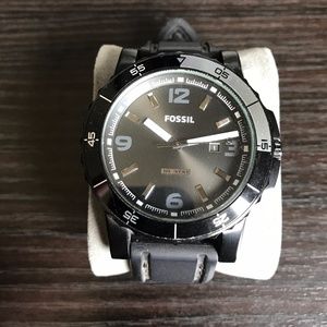 Fossil AM4257 Black Silicone Strap Black Watch
