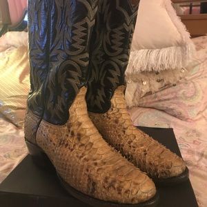 Leather Python Cowboy Boots