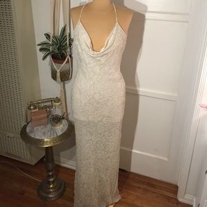 White Velvet Vintage Gown