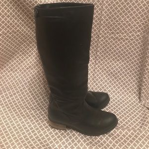 Biker Inspo Black Heeled Boots - Wide Calf