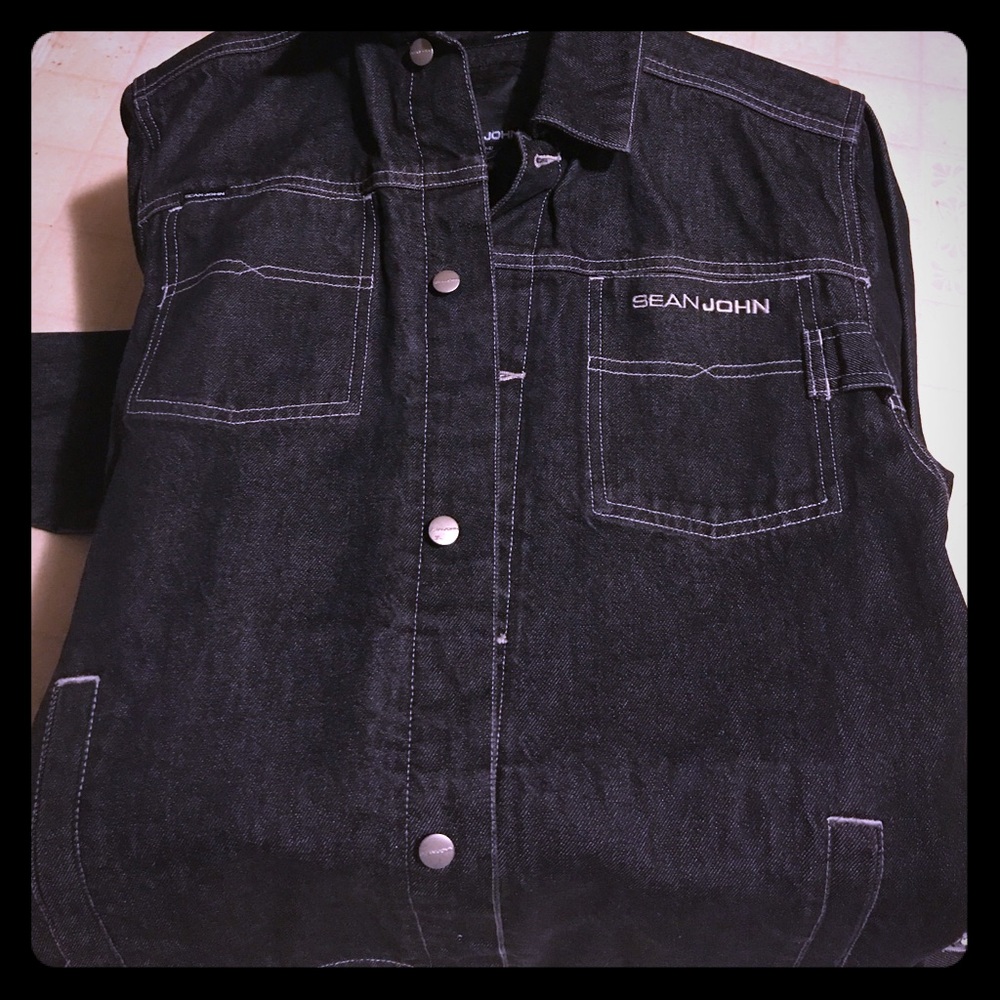 Sean John dark wash blue/black denim