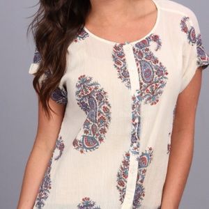 Lucky Brand tie front, cream top