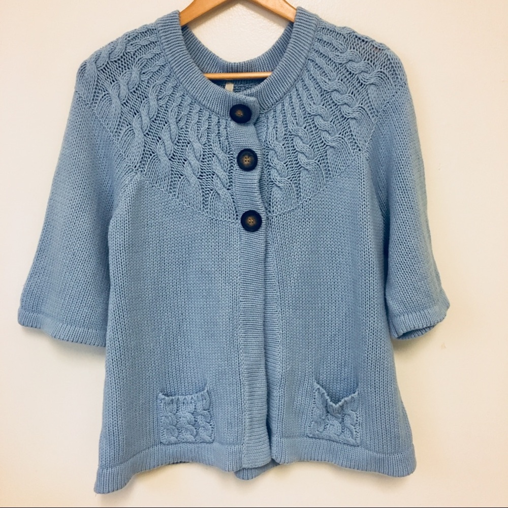 Ice blue sweater Leo and Nicole sweater thick knit