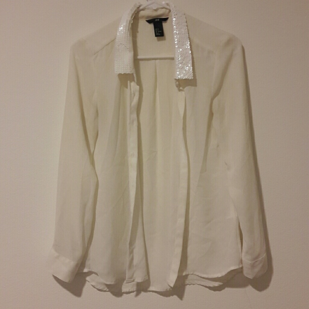 Pearl button down blouse
