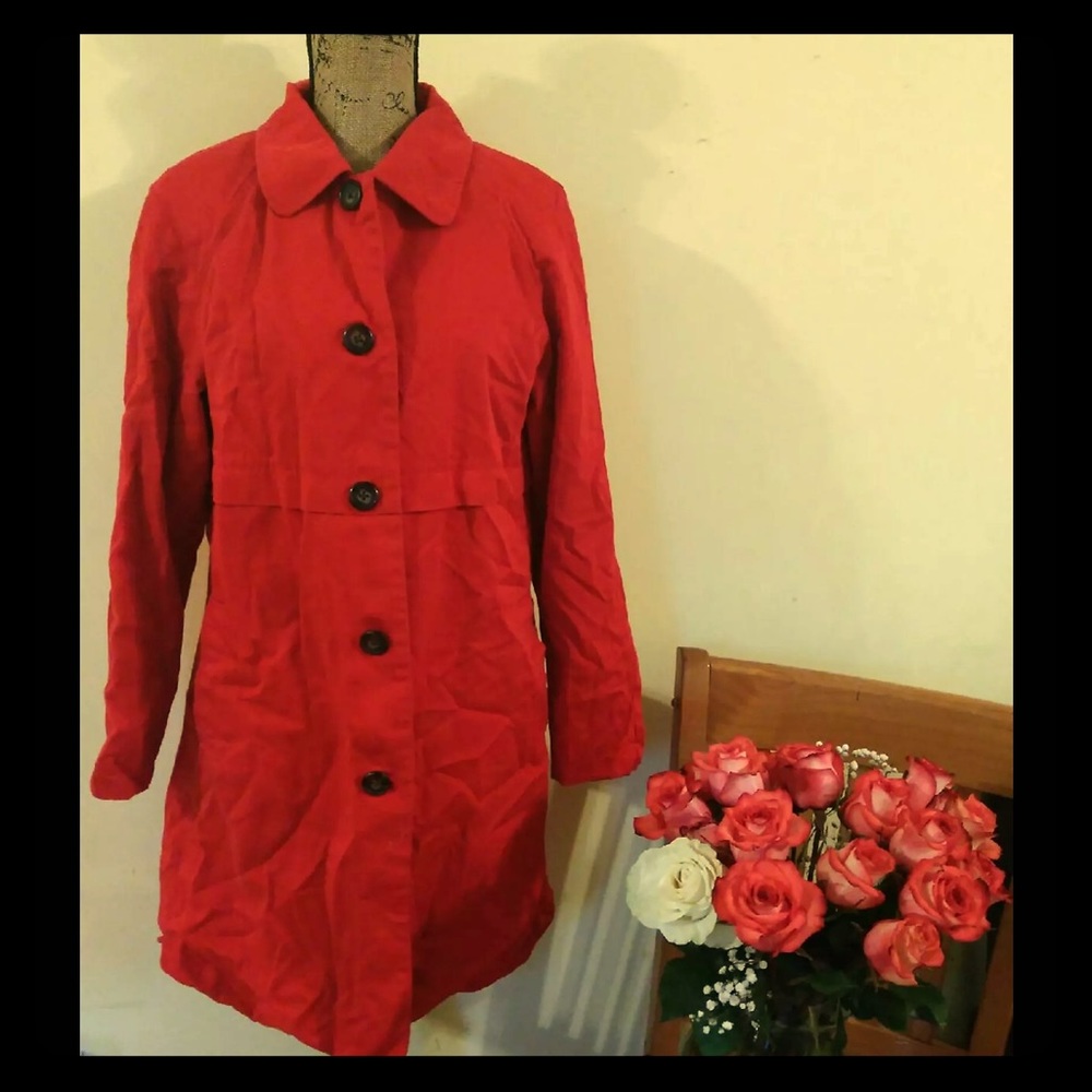 SOLD Cute Red Trench Coat