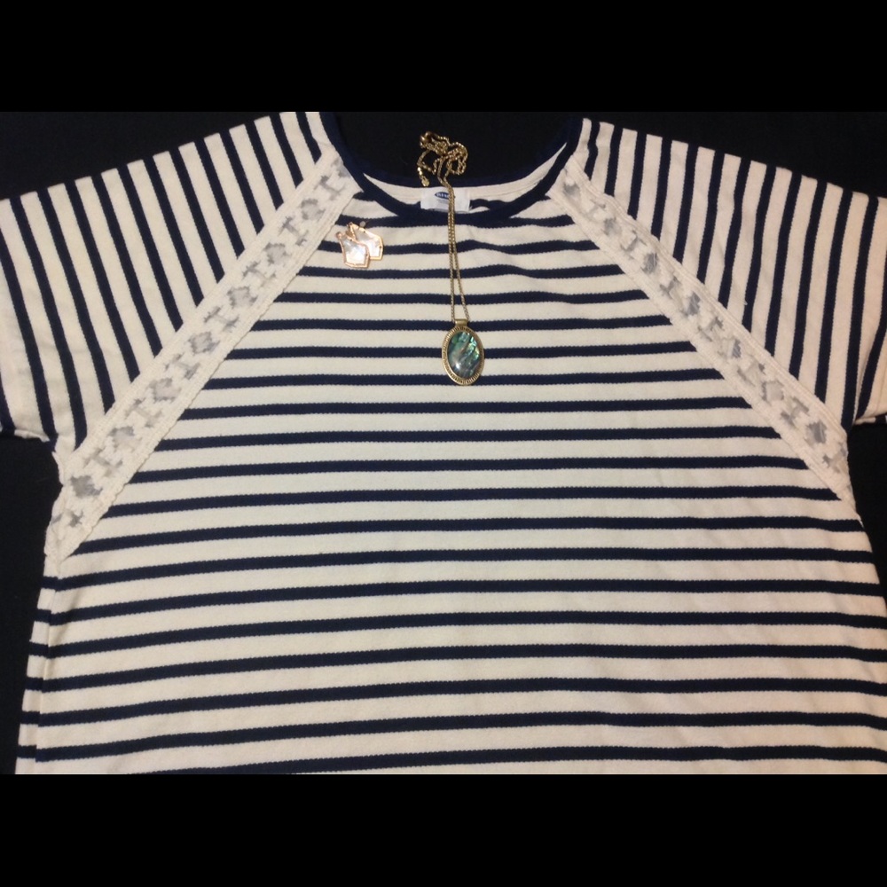 Striped Shirt with Lace