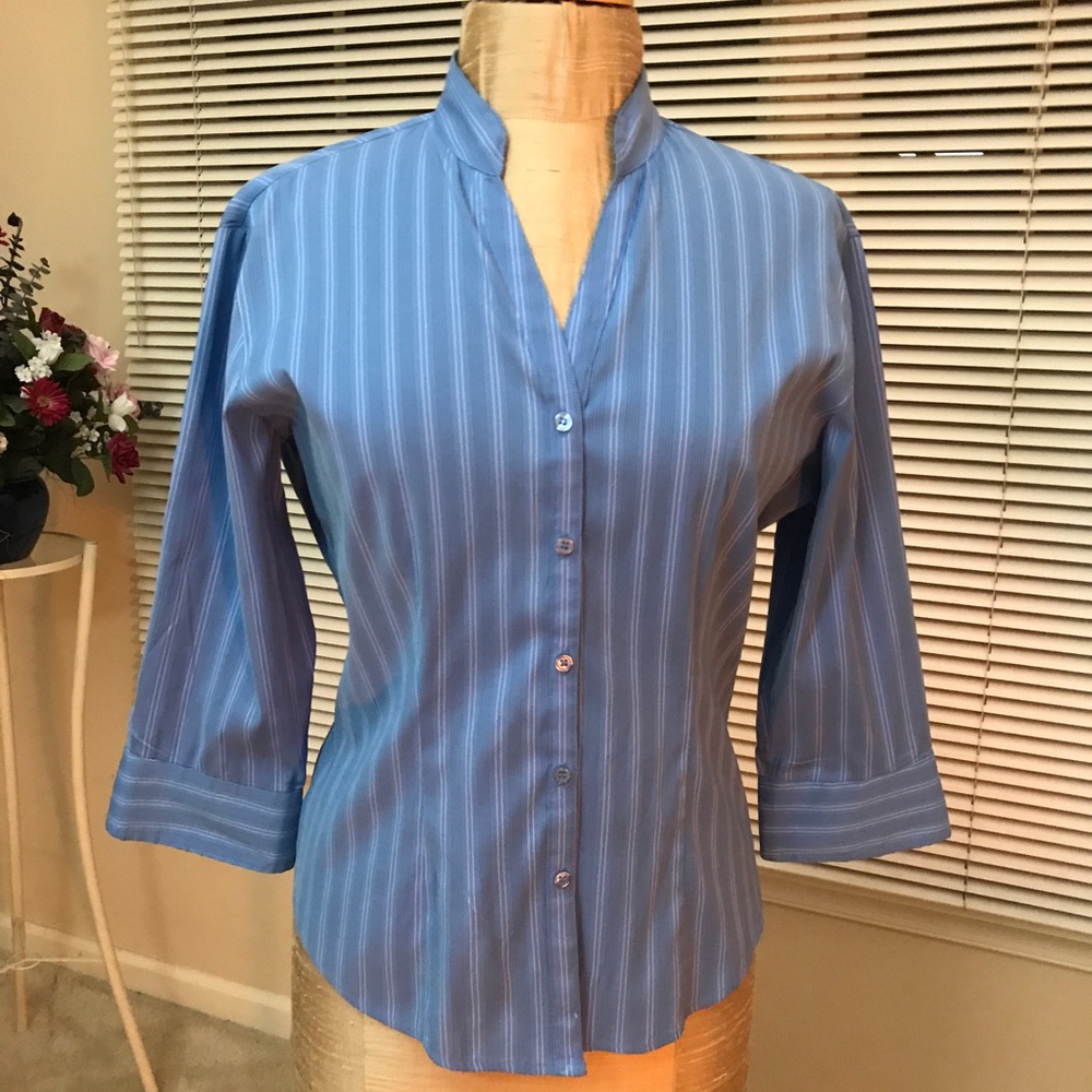 DCC pinstripe casual day blouse