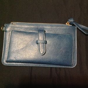 Teal leather wallet