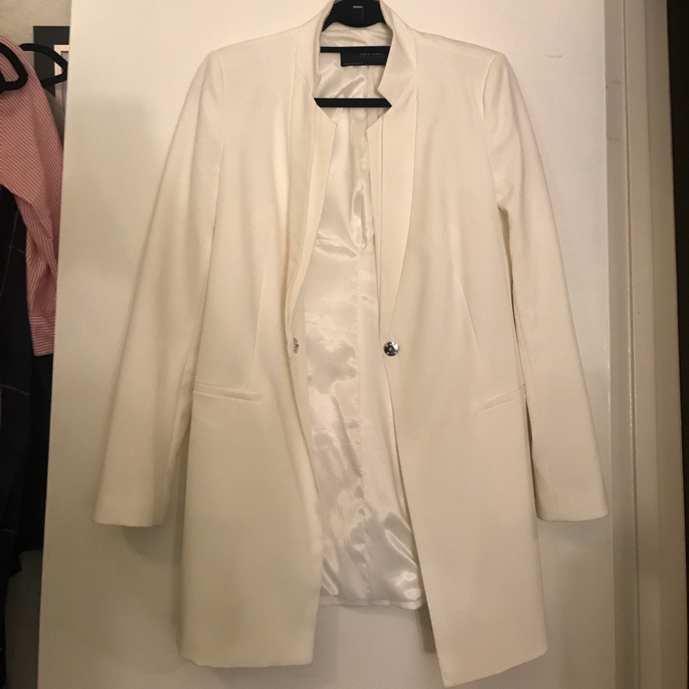 Good condition - white zara long blazer