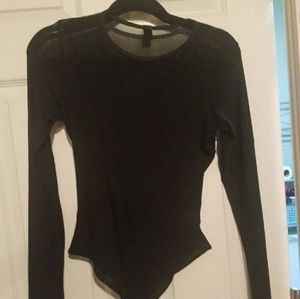 Mesh long sleeve body suit