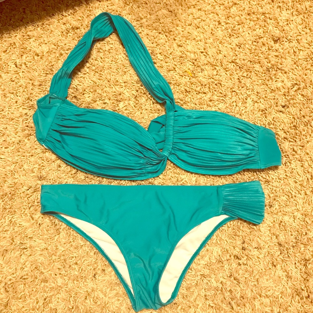 NWOT turquoise two piece bathing suit