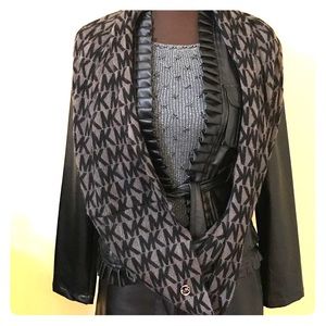 Black and gray signature MICHAEL KORS Shawl