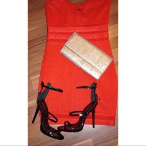 Red Strapless Bandage Dress