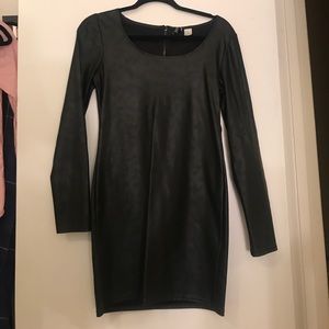 Black pleather h&m long sleeve dress