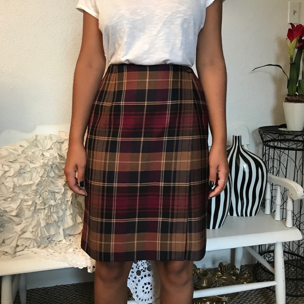 Vintage plaid Charter Club wrap skirt