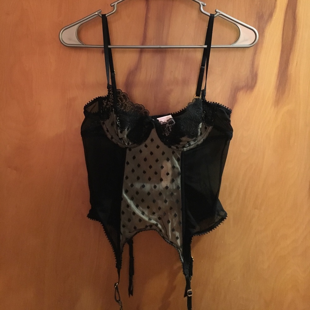 Victoria's Secret black and nude dot merrywidow