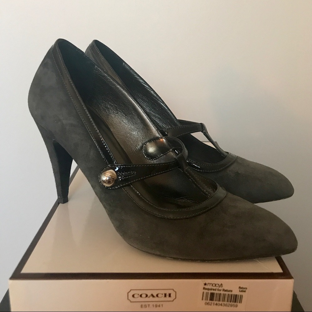 Coach Grey pointed toe heels