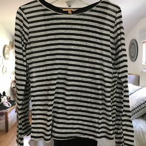 Zara Black and white Striped Long Sleeve