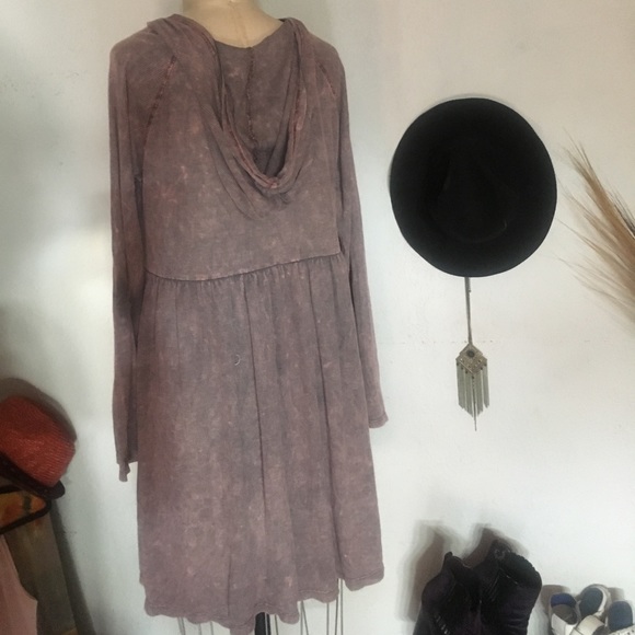 Distressed Mauvy Hoodie Dress!! ❤️ - Picture 3 of 3