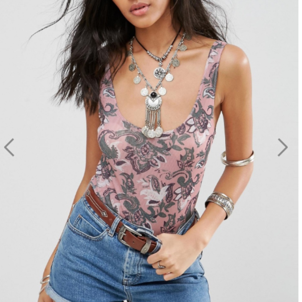 Free People Intimately Bodysuit Freesia Pink Large