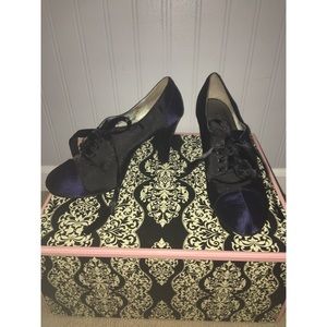 New Madden Girl Satin Lace-Up Bootie Heel