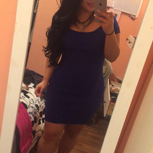 Blue off the shoulder dress - Picture 2 of 2