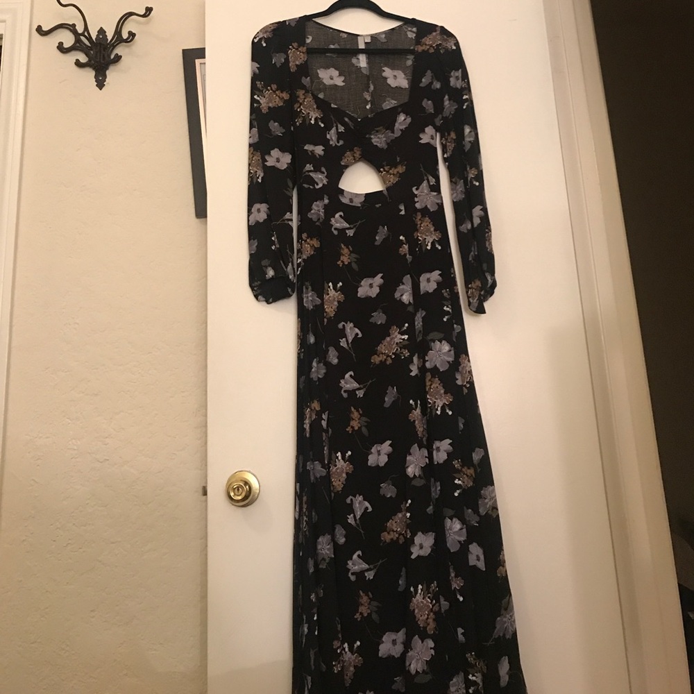 Urban Outfitters Navy Floral Maxi Dress - M