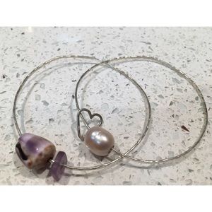 Silver Hawaiian shell bangles