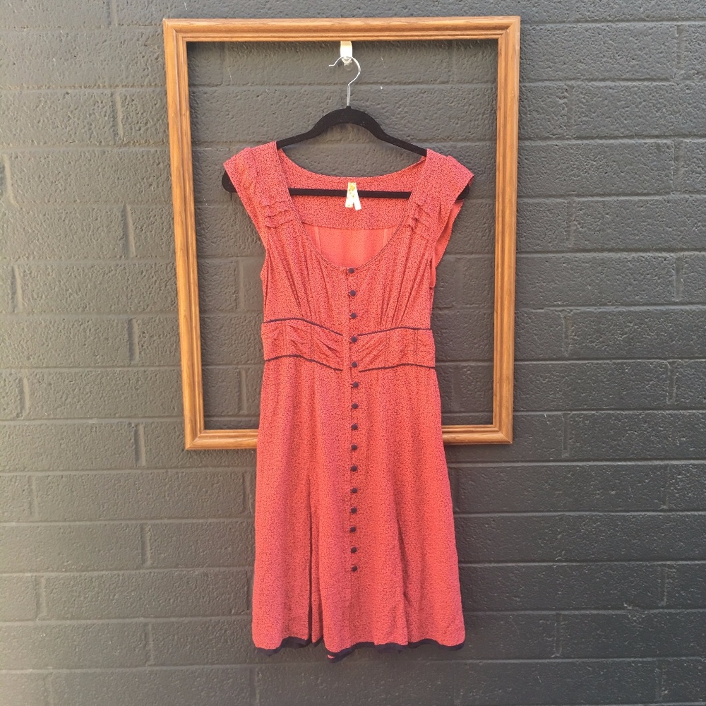 Anthropologie Maeve Flutter Sleeve A-Line Dress