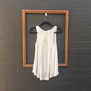 Anthropologie Akemi + Kin Lattice Back Cotton Tank