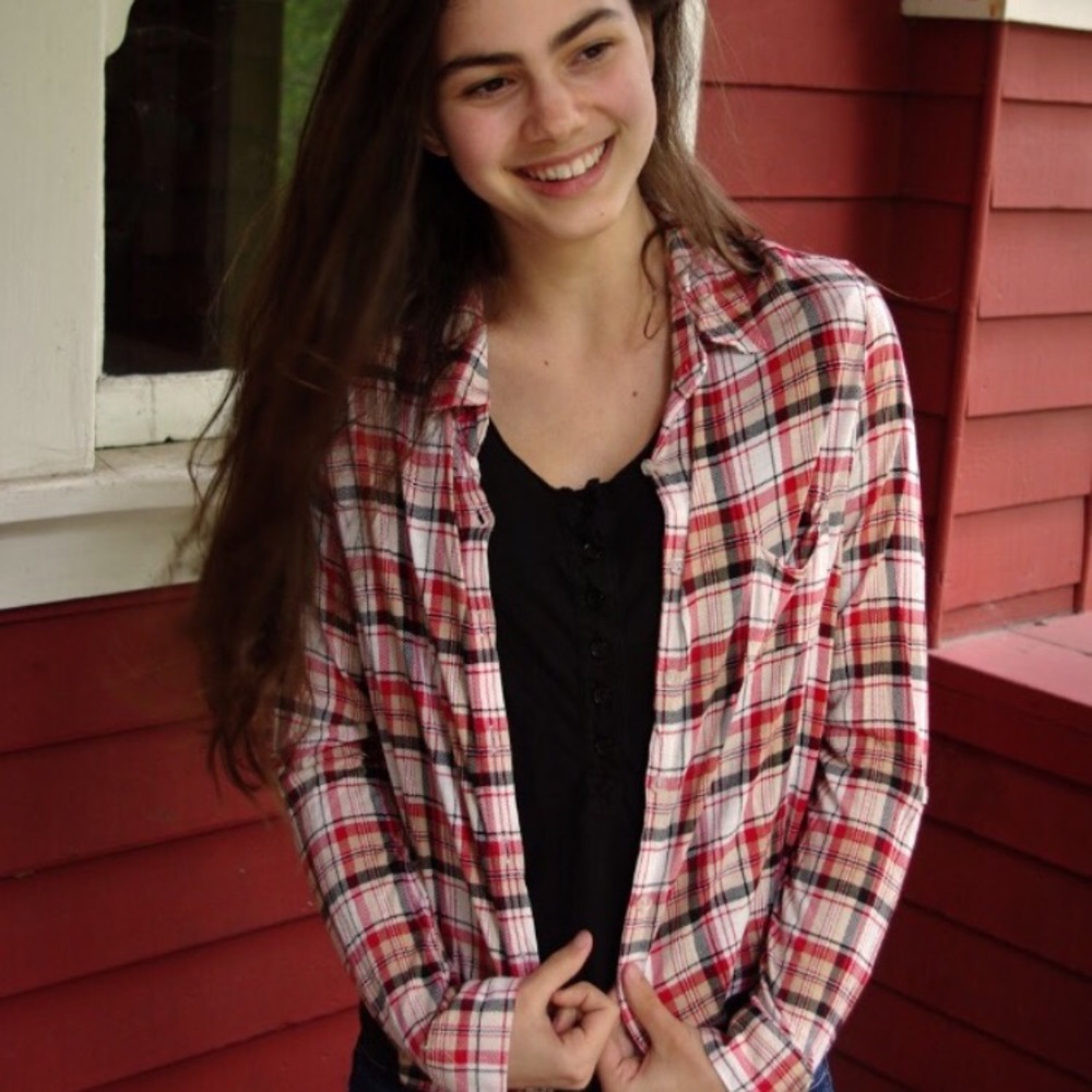 Plaid cropped shirt