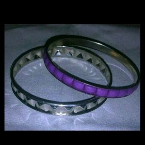 New, Cute Silver and Purple Bangels