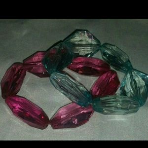 New, Cute Pink and Blue Beaded Bracelets