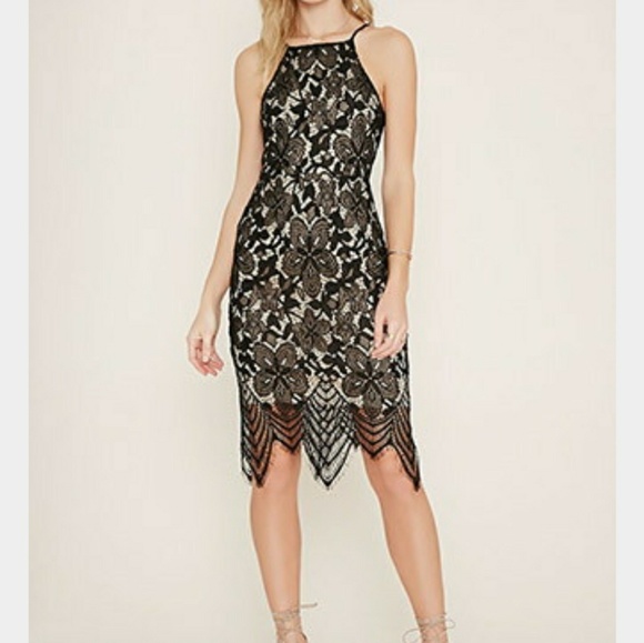 Forever 21 Dresses & Skirts - Cami Eyelash Trim Dress Midi Dress