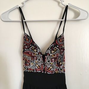 Embroidered Chest Maxi Dress