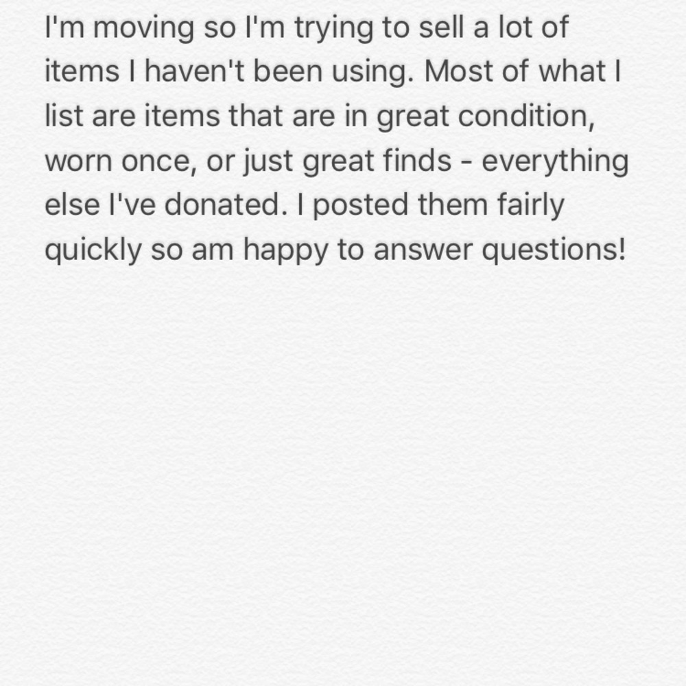 Moving Sale Description