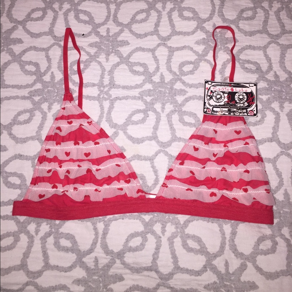 Sadie & Lulu Heart Ruffle Bralette ✨Brand New✨