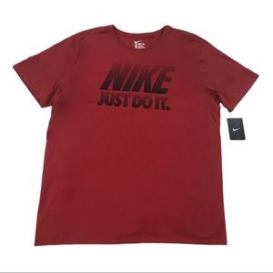 🆕 NIKE JUST DO IT RED MEN'S T-SHIRT XXL 2XL 🆕