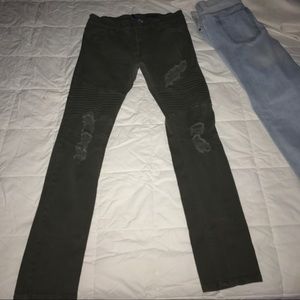 Olive green skinny jeans