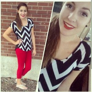 Chevron White Black Top Sheer Back