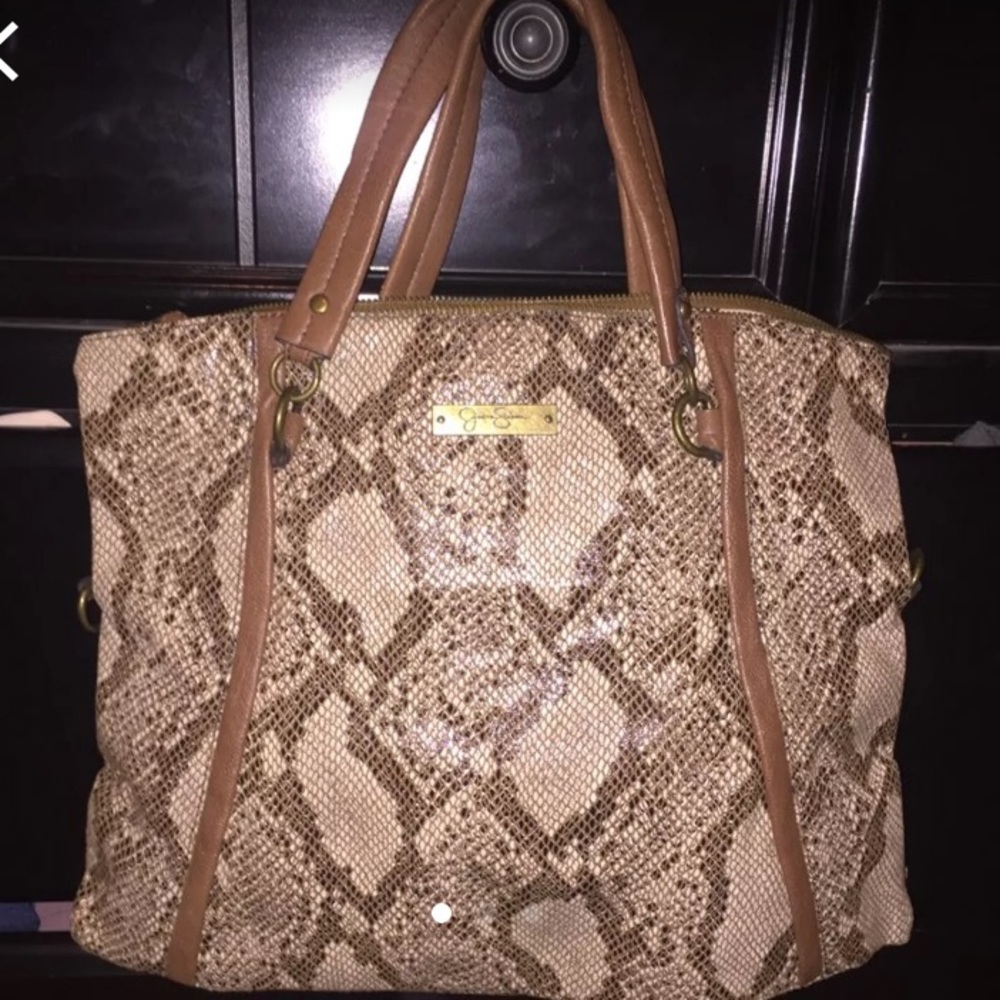 Brow snake skin Jessica Simpson purse