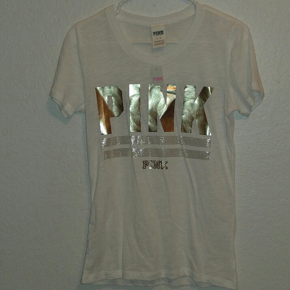 White Gold Pink VS Tee NWT