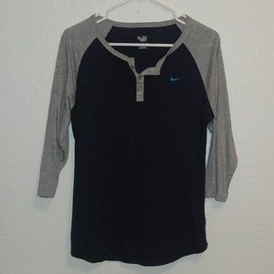 Blue Gray Nike 3/4 Sleeve